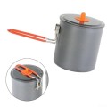 Hosrivae 1L Lightweight Folding Camping Pot, Hard Anodized Aluminium with Collapsible Handle