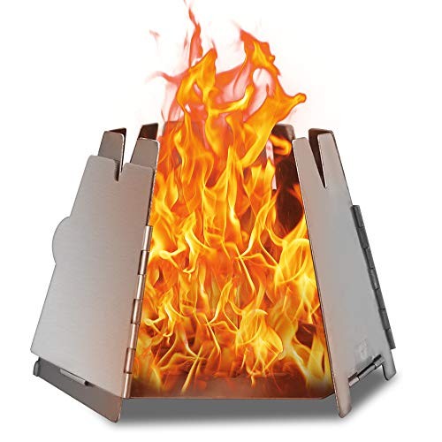 HUIOP Mini Foldable Stainless Steel Hexagon Wood Stove
