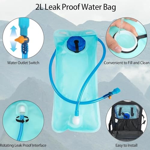 WOLT Hydration Backpack 18L with 2L Water Bladder, Black-2