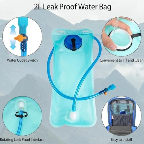 WOLT 18L Hydration Backpack with 2L Water Bladder, Blue-2