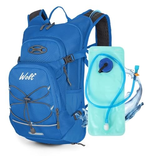 WOLT 18L Hydration Backpack with 2L Water Bladder, Blue
