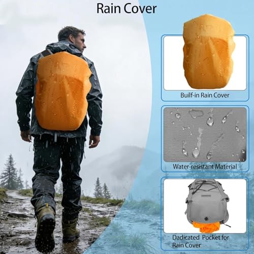 WOLT 18L Hydration Backpack with 2L Water Bladder, Light Gray-4