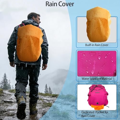WOLT Hydration Backpack 18L with 2L Water Bladder, Pink-4