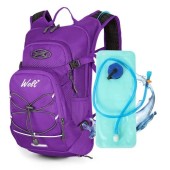 WOLT Hydration Backpack 18L with 2L Water Bladder, Purple