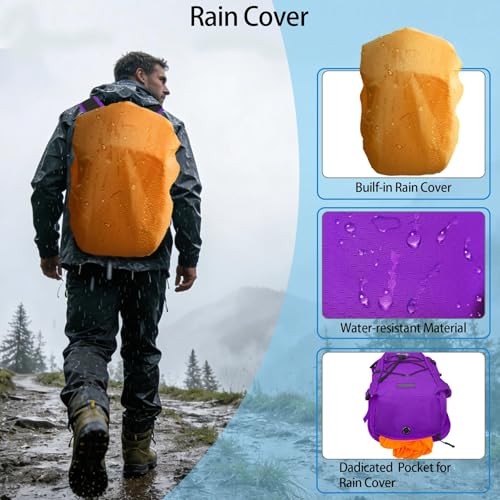 WOLT Hydration Backpack 18L with 2L Water Bladder, Purple-4