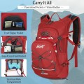 WOLT 18L Hydration Backpack with 2L Water Bladder, Red