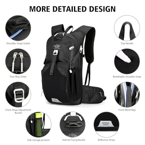 Luckits Hydration Backpack with 2L Water Bladder, Lightweight Hiking Rucksack Vest Pack-1