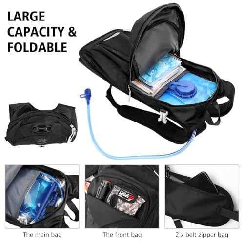 Luckits Hydration Backpack with 2L Water Bladder, Lightweight Hiking Rucksack Vest Pack-2