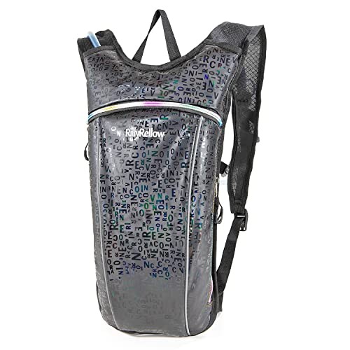 RillyRellow Hydration Backpack with 2L Water Bladder, Black - English Letters-1