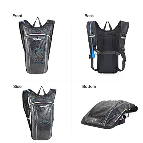 RillyRellow Hydration Backpack with 2L Water Bladder, Black - English Letters-8