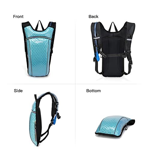 RillyRellow Hydration Backpack with 2L Water Bladder, Lightweight Insulated Water Backpack, Colour, 2L Bladder-8