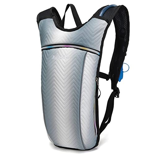 RillyRellow Hydration Backpack with 2L Water Bladder, Grey-1