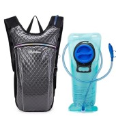 RillyRellow Hydration Backpack with 2L Water Bladder, Rhombus - Black