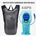 RillyRellow Hydration Backpack with 2L Water Bladder, Rhombus - Black