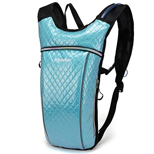 RillyRellow Hydration Backpack with 2L Water Bladder, Rhombus Blue-1