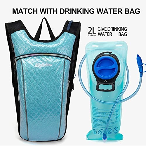 RillyRellow Hydration Backpack with 2L Water Bladder, Rhombus Blue-2