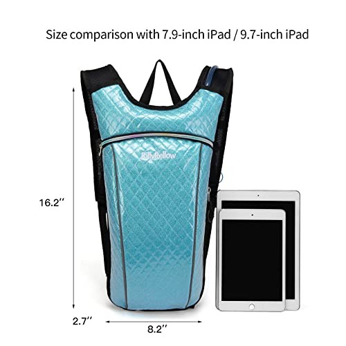 RillyRellow Hydration Backpack with 2L Water Bladder, Rhombus Blue-4