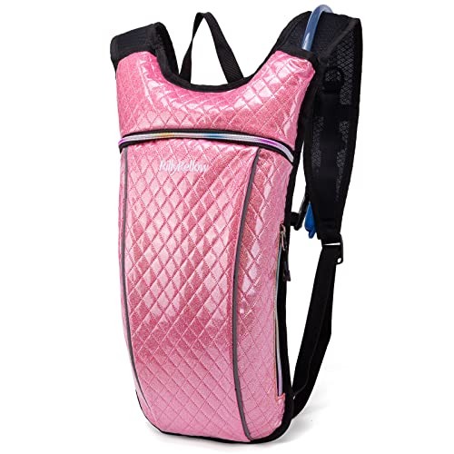 RillyRellow Hydration Backpack with 2L Water Bladder, Rhombus Pink-1