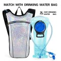 RillyRellow Hydration Backpack with 2L Water Bladder, Silver - English Letters