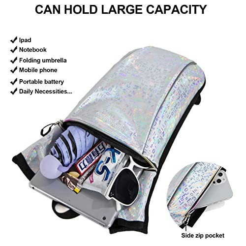 RillyRellow Hydration Backpack with 2L Water Bladder, Silver - English Letters-3