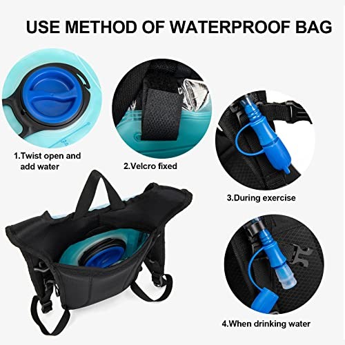 RillyRellow Hydration Backpack with 2L Water Bladder, Silver - English Letters-6