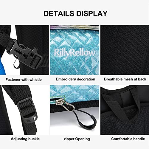 RillyRellow Hydration Backpack with 2L Water Bladder, Silver - English Letters-7