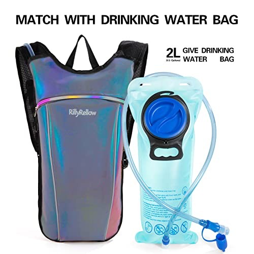 RillyRellow Hydration Backpack with 2L Water Bladder, Tin Grey-2