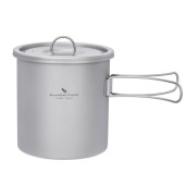 iBasingo 1400ml Titanium Pot with Folding Handle and Lid