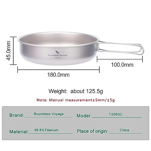 iBasingo 18cm Titanium Frying Pan with Folding Handle and Mesh Bag-1