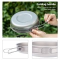 iBasingo 18cm Titanium Frying Pan with Folding Handle and Mesh Bag