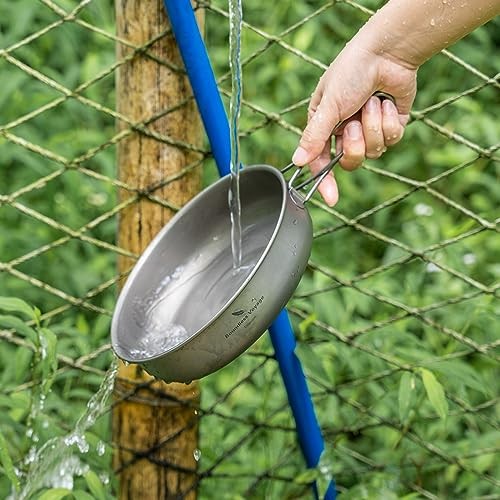 iBasingo 18cm Titanium Frying Pan with Folding Handle and Mesh Bag-4