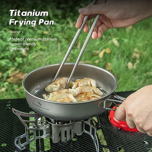 iBasingo 18cm Titanium Frying Pan with Folding Handle and Mesh Bag-5