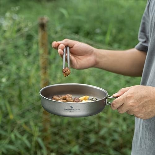iBasingo 18cm Titanium Frying Pan with Folding Handle and Mesh Bag-8