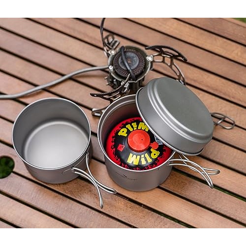 iBasingo 500ml + 1080ml Titanium Pot and Pan Set, Ti2035C-3