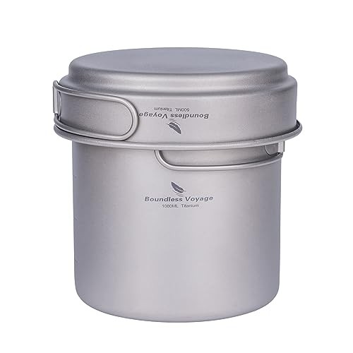 iBasingo 500ml + 1080ml Titanium Pot and Pan Set, Ti2035C