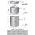 iBasingo Titanium Pot and Pan Set, 500ml + 900ml + 1080ml, Ti2036C