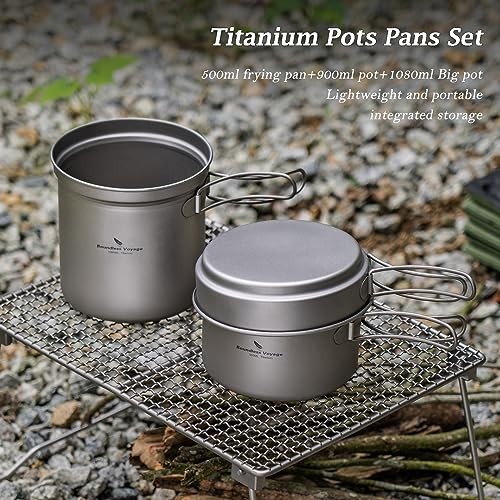 iBasingo Titanium Pot and Pan Set, 500ml + 900ml + 1080ml, Ti2036C-2