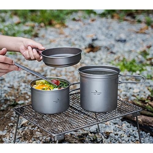 iBasingo Titanium Pot and Pan Set, 500ml + 900ml + 1080ml, Ti2036C-7