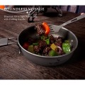 iBasingo Titanium Camping Frying Pan, 5-inch, with Folding Handle and Drawstring Bag