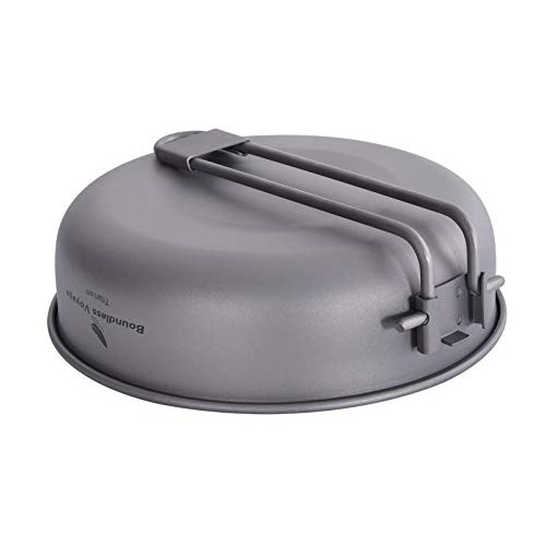 iBasingo Titanium Camping Frying Pan, 5-inch, with Folding Handle and Drawstring Bag-6