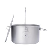 iBasingo Titanium Camping Pot 1.95L Hanging Cookware with Lid