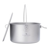 iBasingo Titanium Camping Pot 2.9L Hanging Cookware with Lid