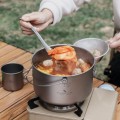 iBasingo Titanium Camping Pot 2.9L Hanging Cookware with Lid