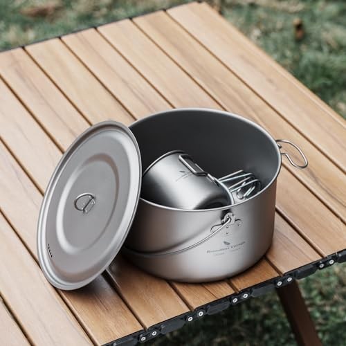 iBasingo Titanium Camping Pot 2.9L Hanging Cookware with Lid-6