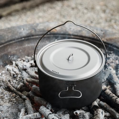 iBasingo Titanium Camping Pot Set 1.3L, 1.95L and 2.9L with Lid-4