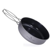 iBasingo Titanium Non-Stick Camping Frying Pan 15cm 700ml, 85g, Folding Handle, Ti2062C