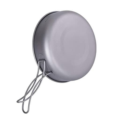 iBasingo Titanium Non-Stick Camping Frying Pan 15cm 700ml, 85g, Folding Handle, Ti2062C-7