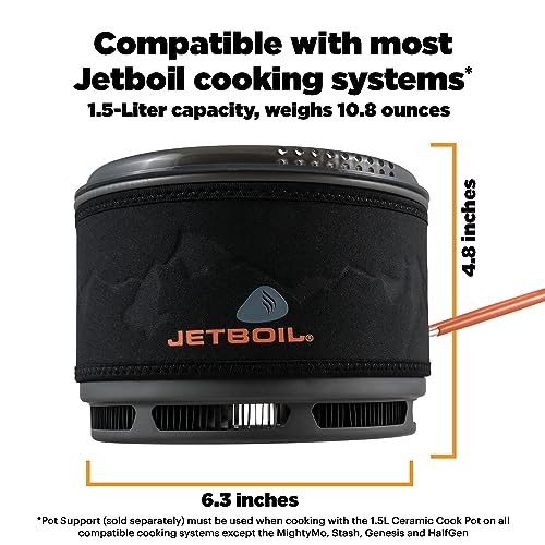 Jetboil 1.5L Ceramic FluxRing Cook Pot for Camping and Backpacking Stoves-1