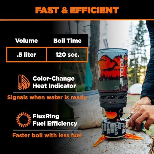 Jetboil Flash 1.0L Portable Fast Boil Stove, Mountainscape-3