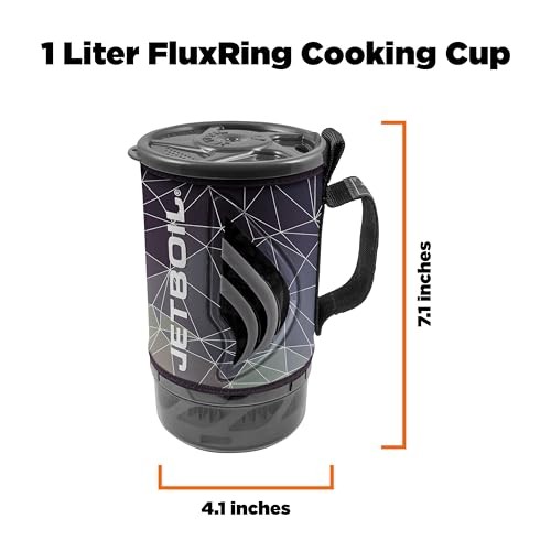 Jetboil Flash Camping and Backpacking Stove Cooking System, Fractile, 1L (1-2 People)-2